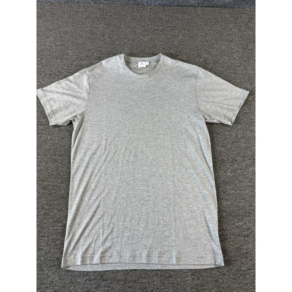 Sunspel Shirt Mens Small Gray Crew Neck T-Shirt 100% Cotton Made Turkey